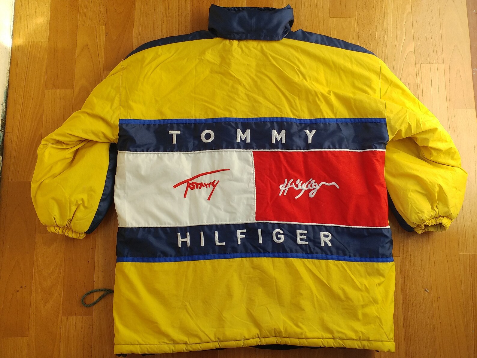 Tommy Hilfiger Jacket Yellow Vintage Big Logo Tommy 90s | Etsy