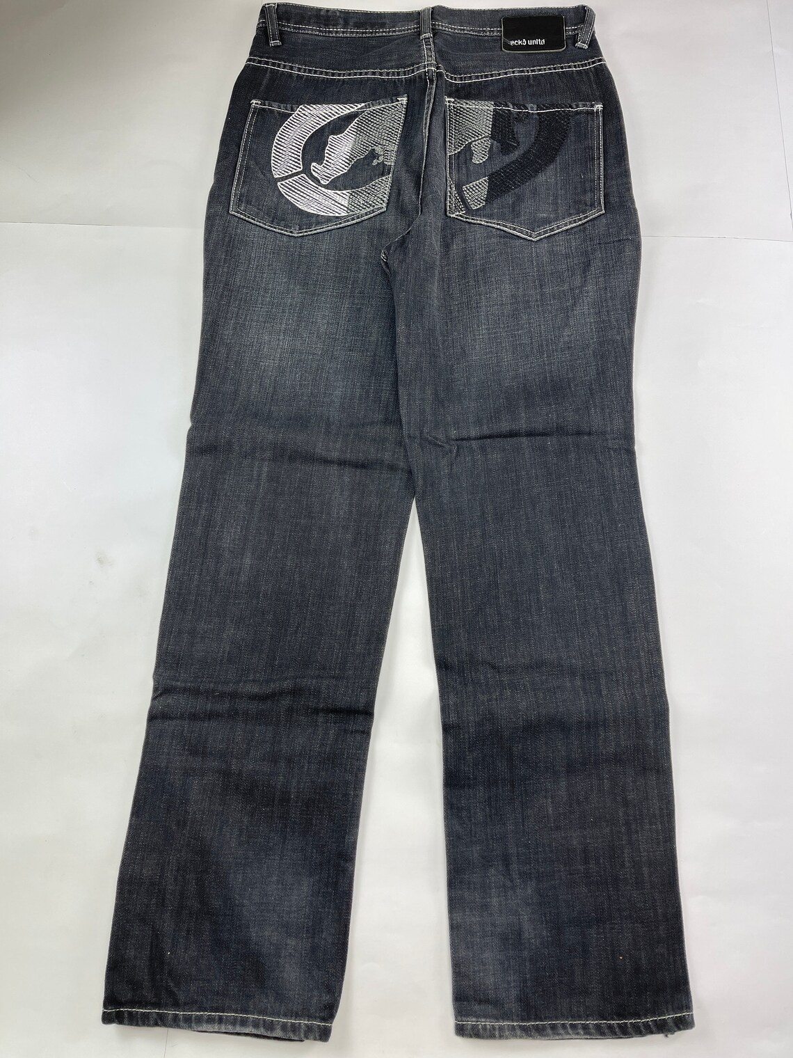 Ecko Unltd Jeans Black Vintage Baggy Pants 90s Hip Hop Etsy