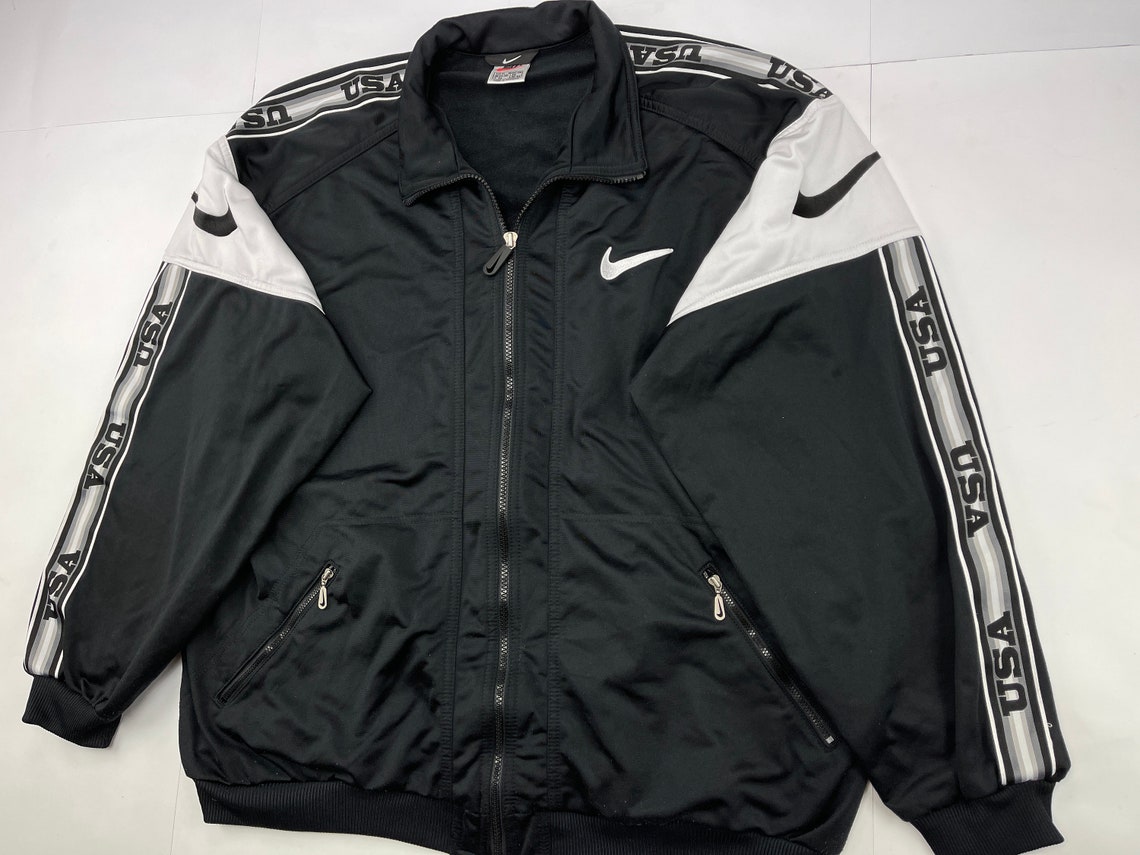 Nike tracksuit black vintage track suit jacket pants 90s | Etsy