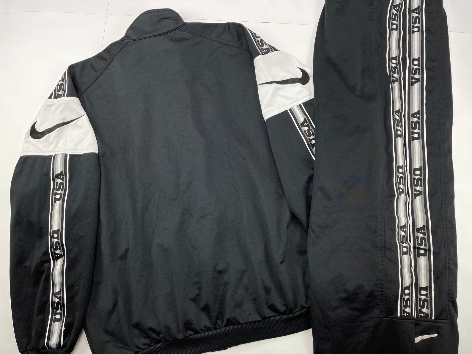 Nike tracksuit black vintage track suit jacket pants 90s Etsy