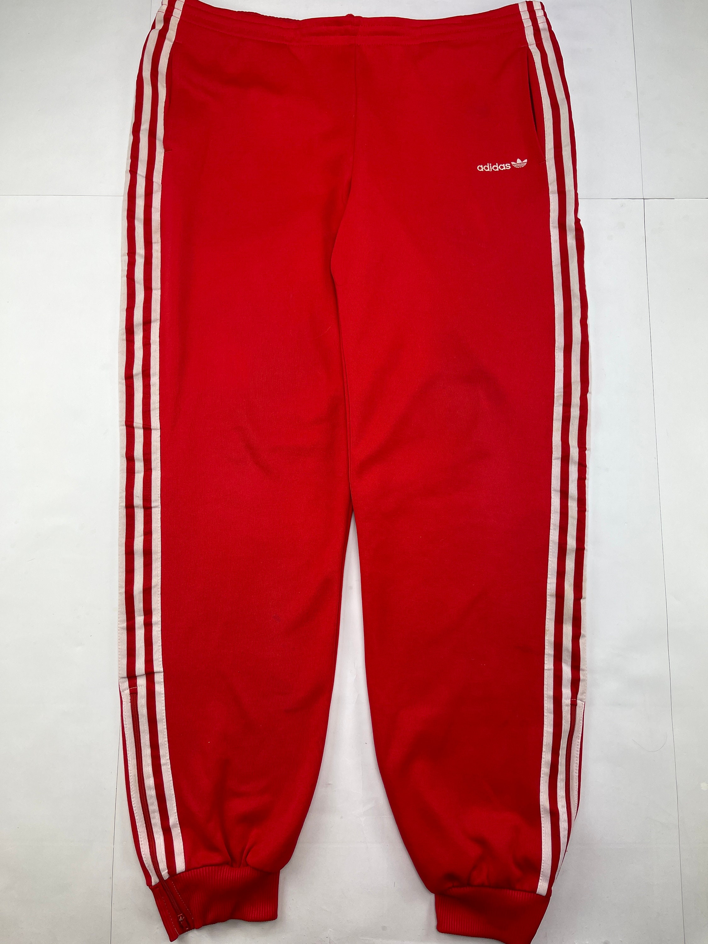 ADIDAS tracksuit red vintage track suit jacket pants set 80s Etsy