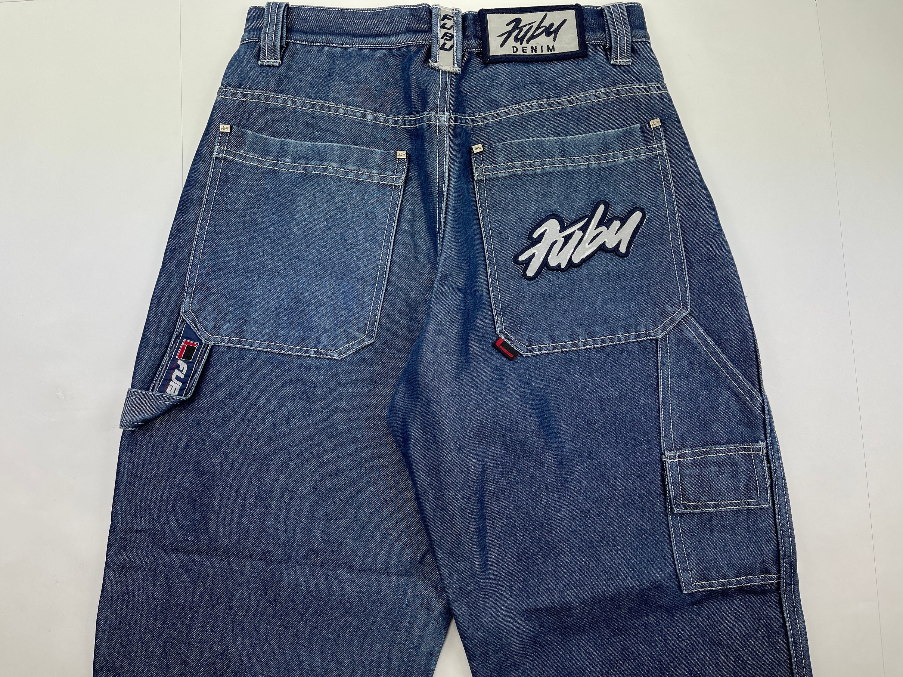 FUBU Jeans Shiny Blue Vintage Baggy Jeans Silver Metallic Etsy Canada