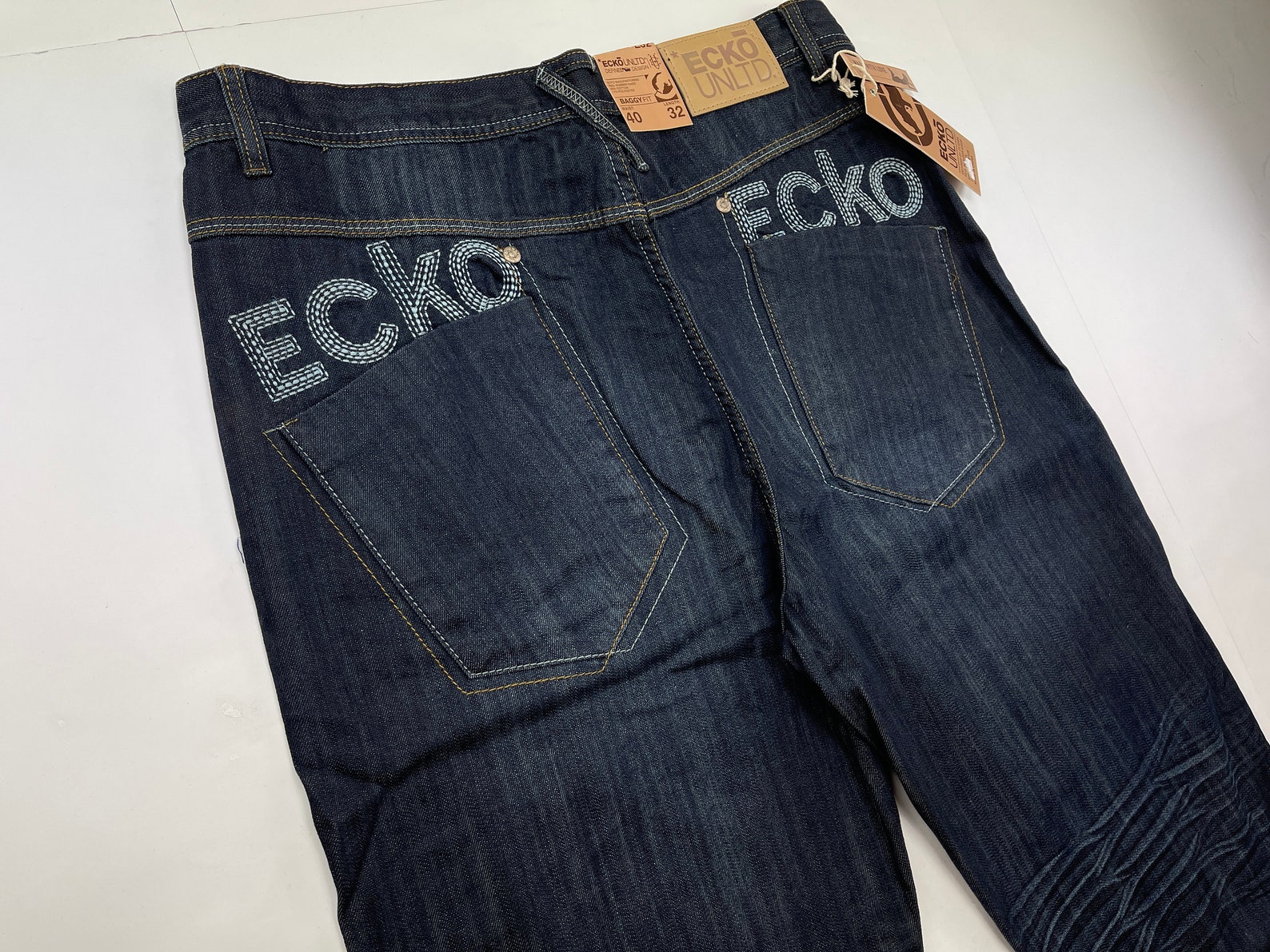 Ecko Unltd Jeans Blue Vintage Baggy Pants Deadstock 90s Etsy