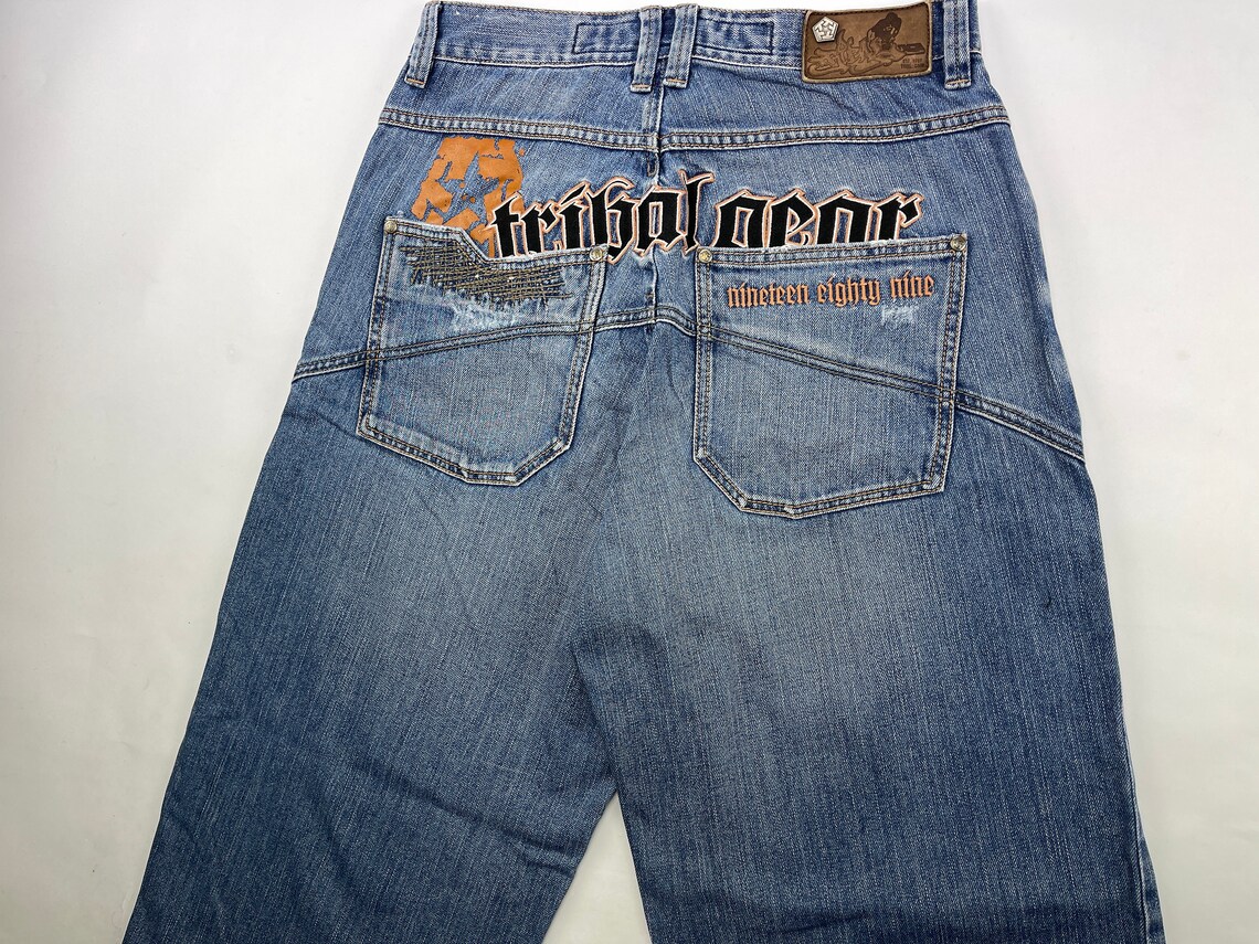 TRIBAL Gear jeans blue vintage baggy jeans 90s hip hop | Etsy