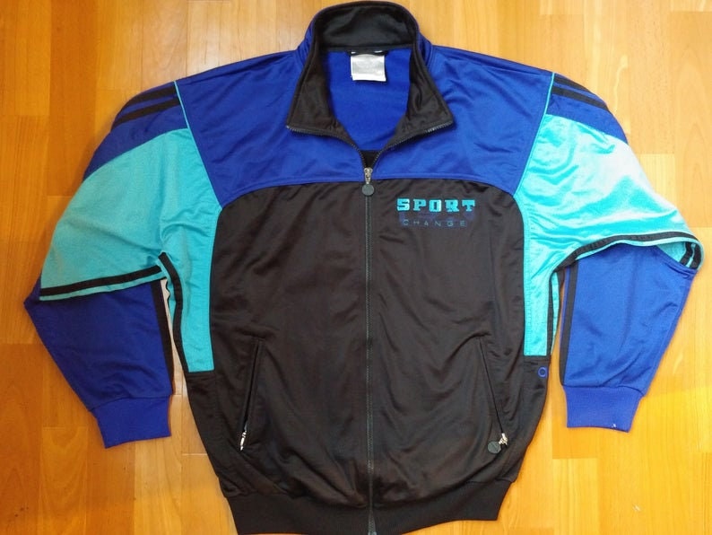 ADIDAS Track Jacket Black Vintage Full Zip Sport Exchange - Etsy