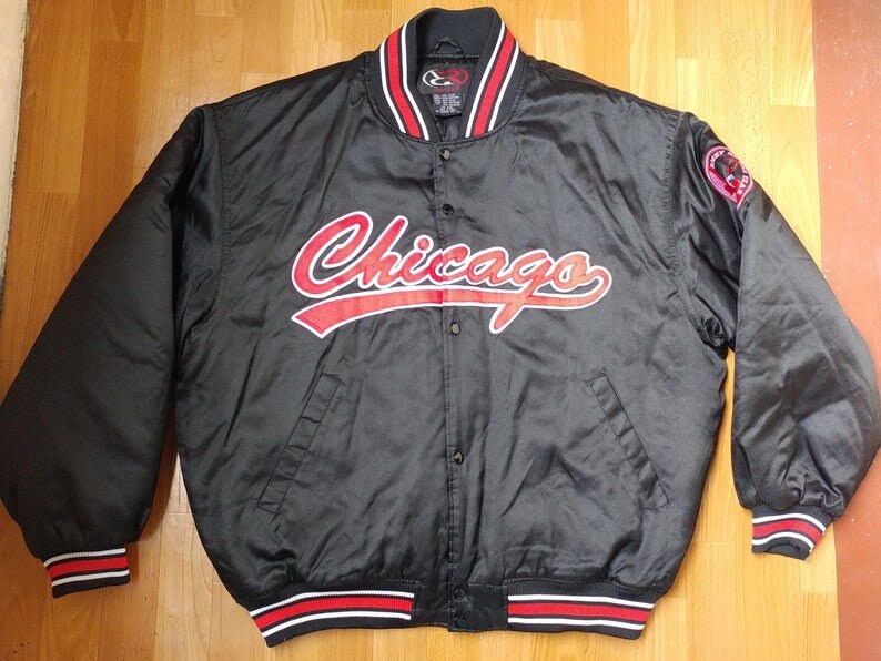 Chicago Jacket Vintage College Jacket Old School 1990s Nylon - Etsy