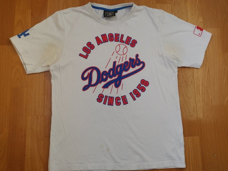 MLB Los Angeles Dodgers Vintage Throwback Jersey for Dogs & Cats in Team Color. Comfortable Polycotton Material, Extra Small