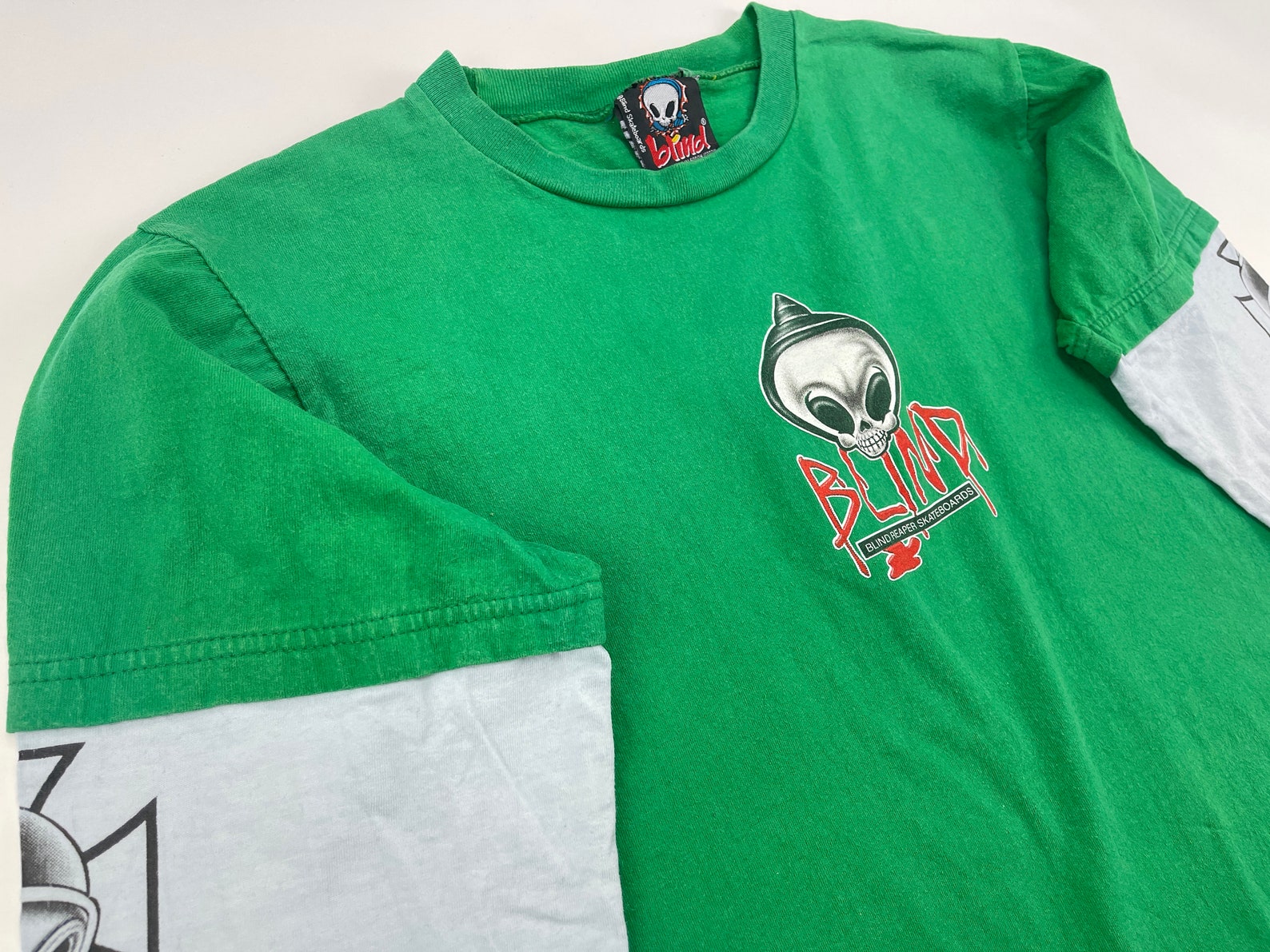 Blind Skateboards Tshirt Vintage Green Jersey 90s Hip Etsy