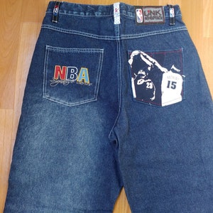 Vintage RARE Unk Denim NBA Jeans NBA 15 Team Logo Patches Men Size 42