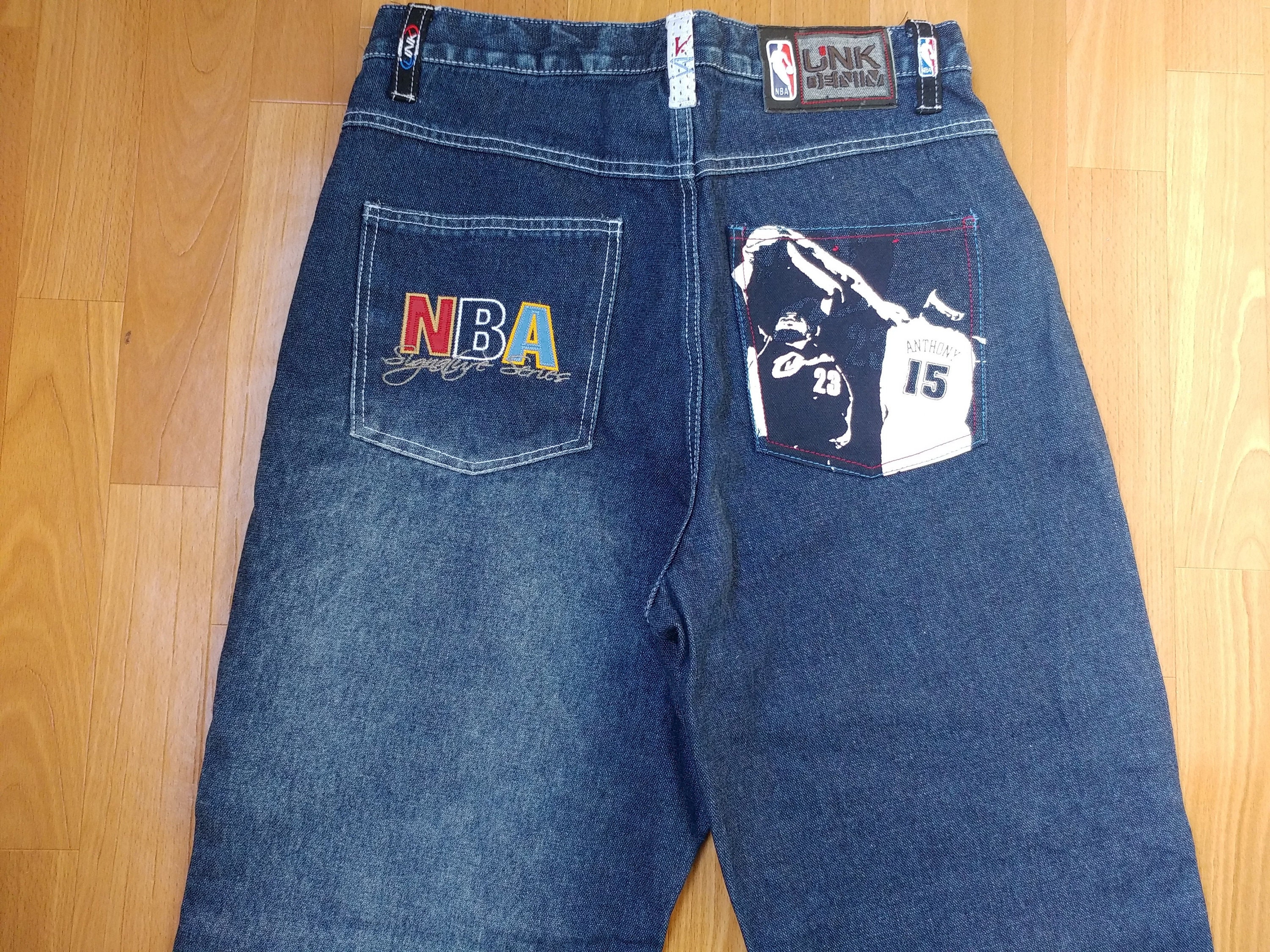 Unk, Jeans, Vintage Nba Unk Denim Patches Denim Jeans Pants Basketball  Mens 34 Lakers Bulls