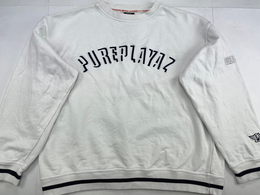 Pure Playaz Sweatshirt White Vintage Sweat Shirt 90s Hip - Etsy UK