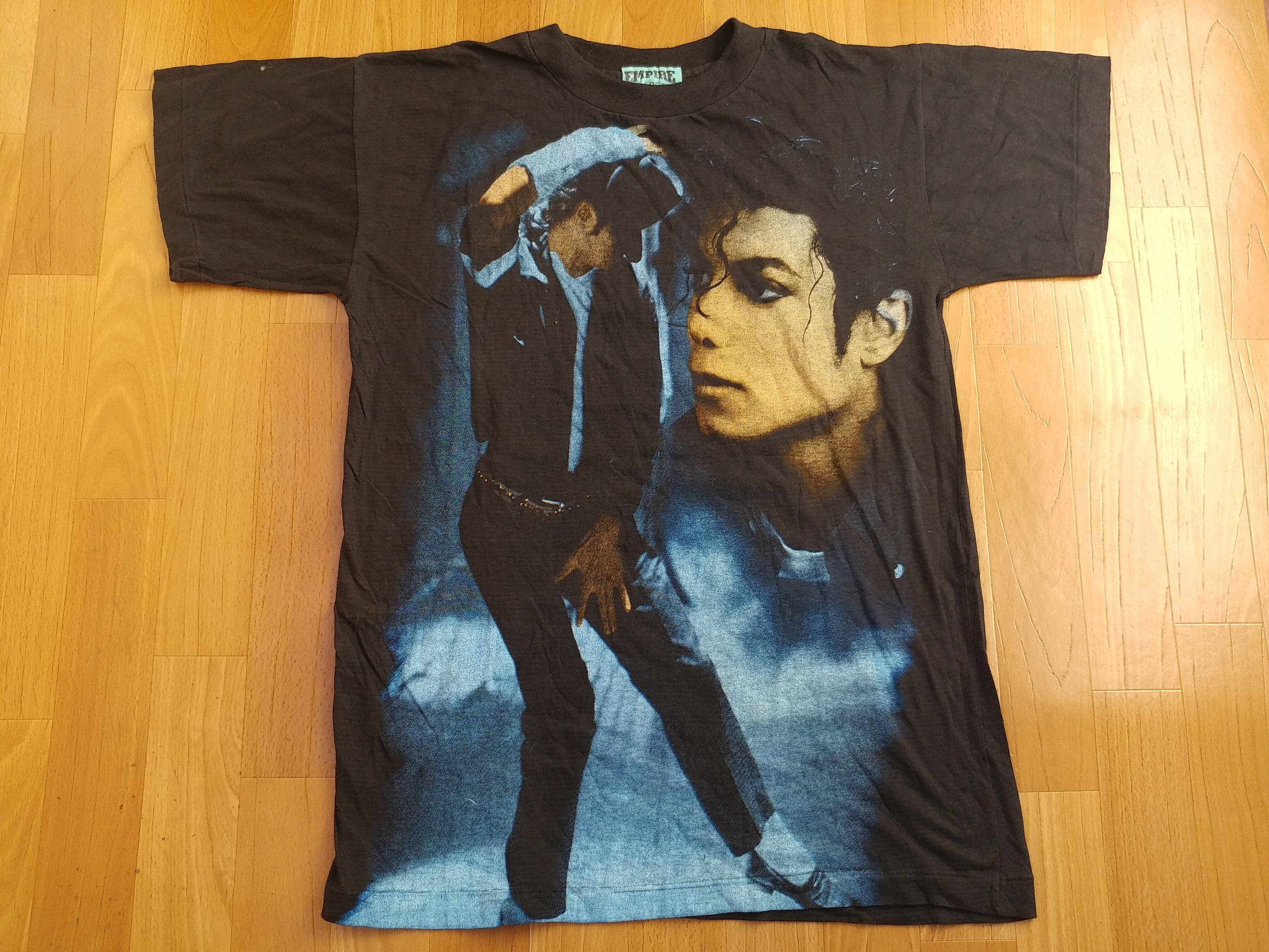 Vintage 1992 Michael Jackson Bootleg Dangerous Tour Rap Tee Black Hoodie Sz  L 