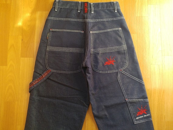 Sancezz jeans, vintage shiny blue hip hop pants, 9