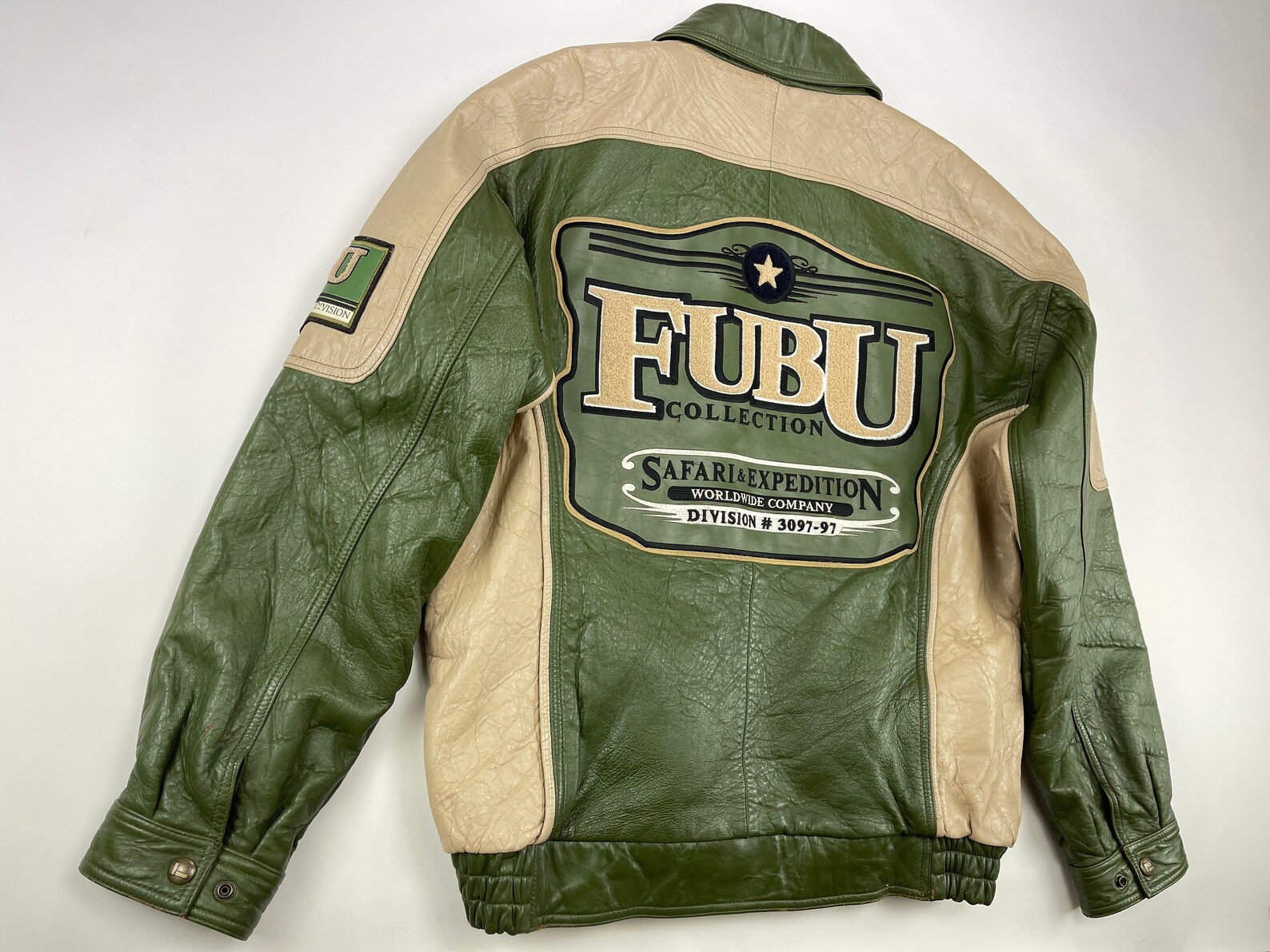 FUBU Leather Jacket Green Vintage Fubu Jacket Quilted 90s Etsy