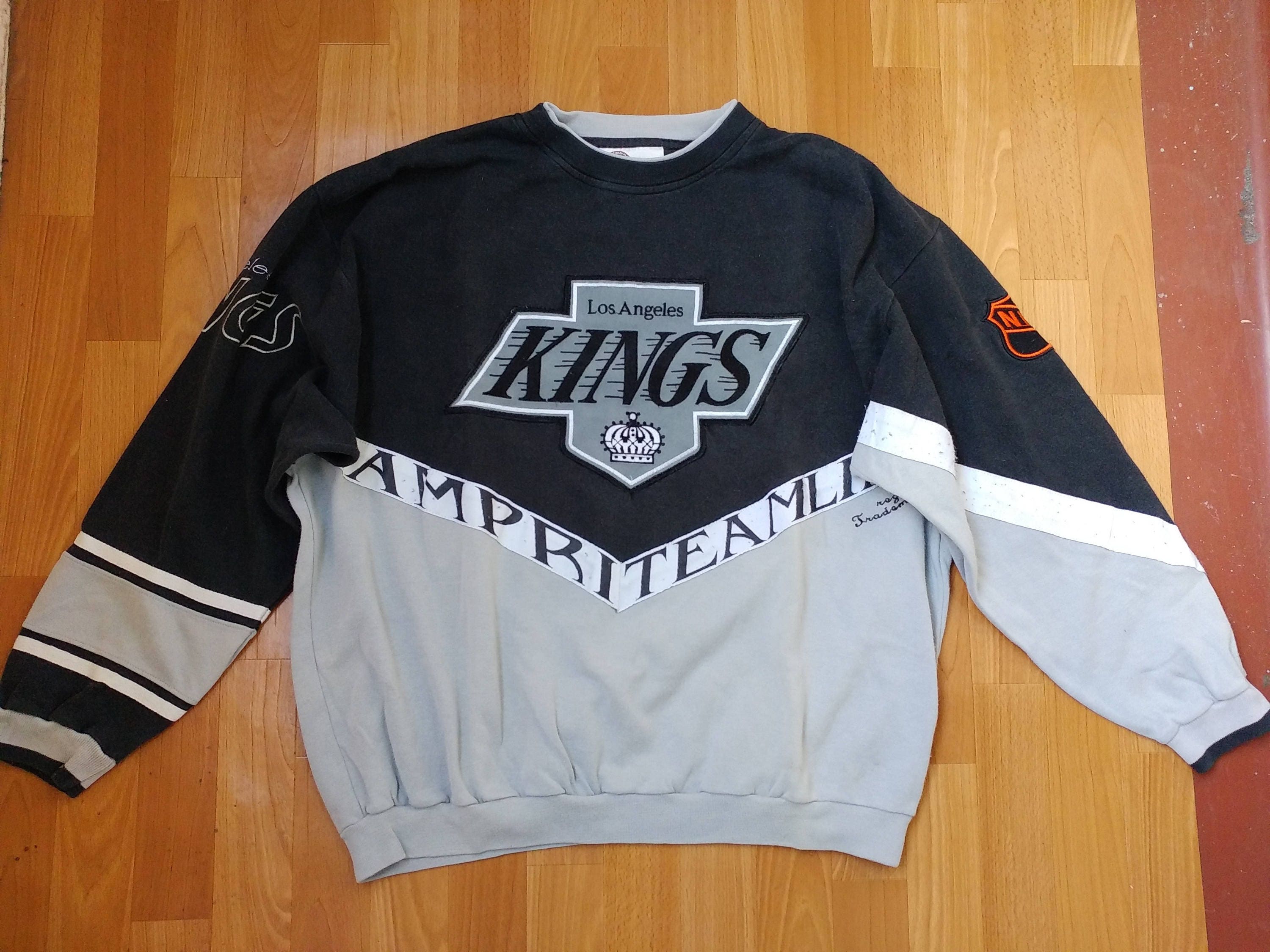 Vintage Los Angeles Kings Sweatshirt Men Lrg Black 90'Crewneck Hockey  Pullover