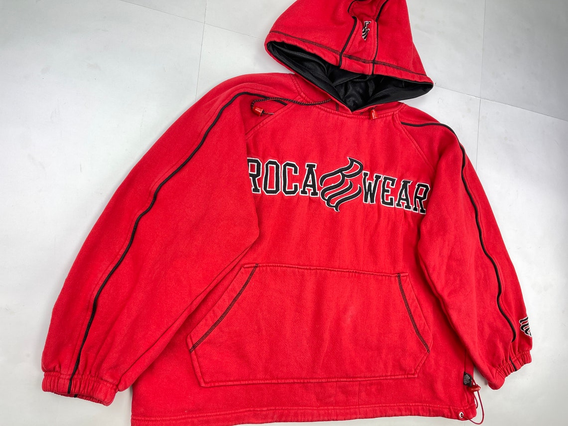 Rocawear hoodie red vintage Roca Wear sweatshirt 90s hip | Etsy