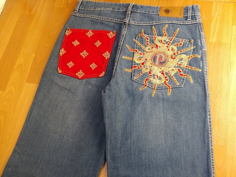 Pelle Pelle Jeans Old School Blue Baggy Jeans Vintage 90s Etsy