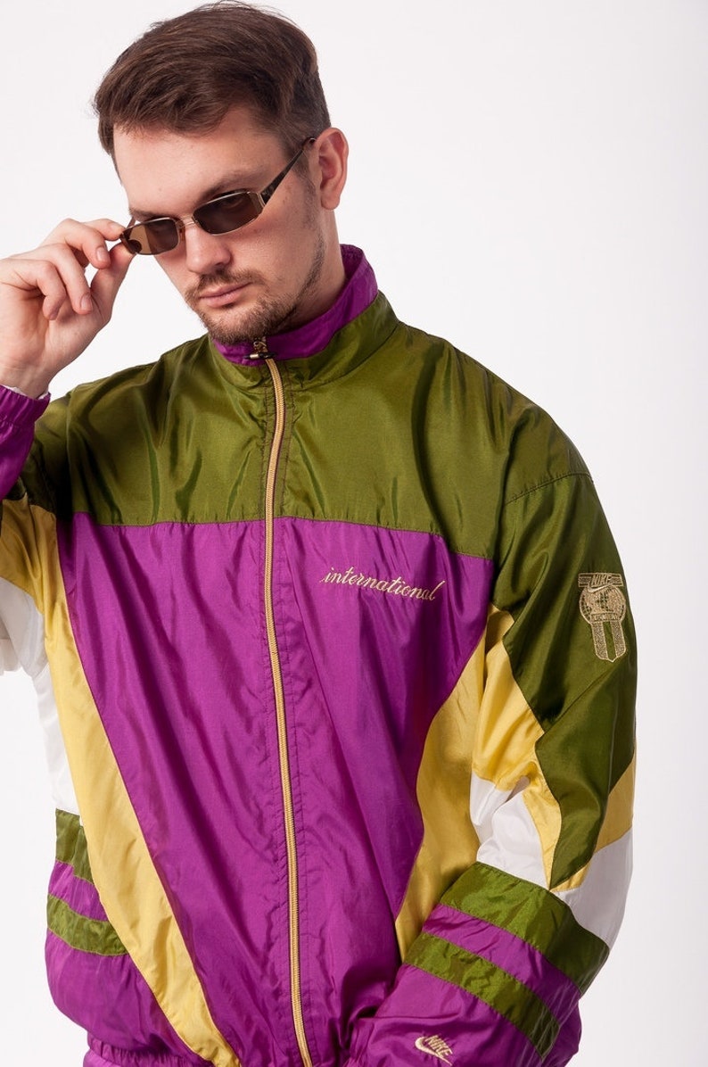 Old School NIKE Tracksuit Vintage 1990s Neon Purple Nylon Etsy
