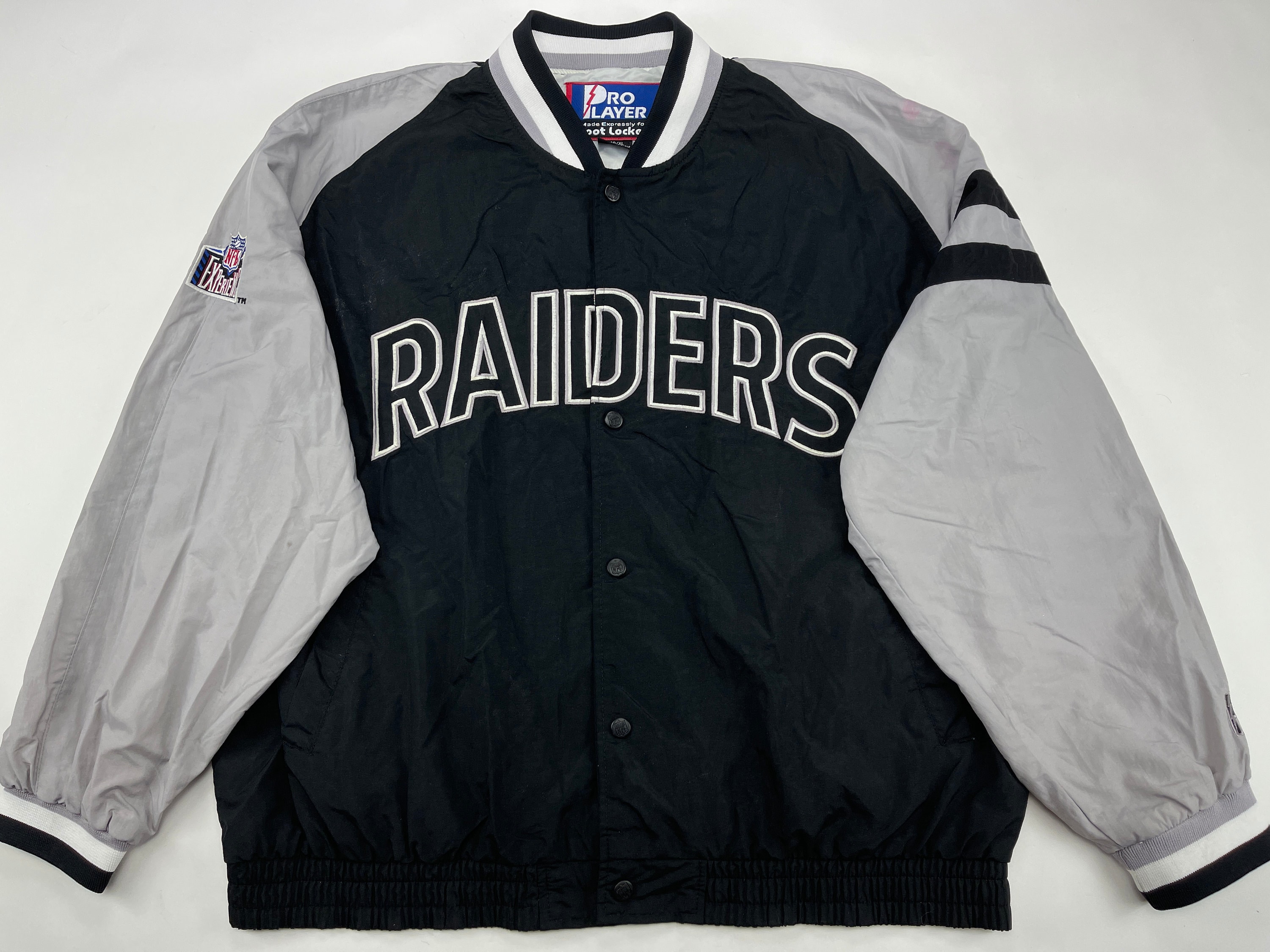 Wool/Leather Classic Retro Las Vegas Raiders Cream and Black Varsity Jacket  - Jackets Masters