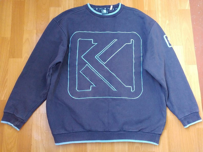 KARL KANI sweatshirt Kani shirt og gangsta rap vintage blue hoodie of 90s hip-hop clothing old school 1990s hip hop shirt size L Large
