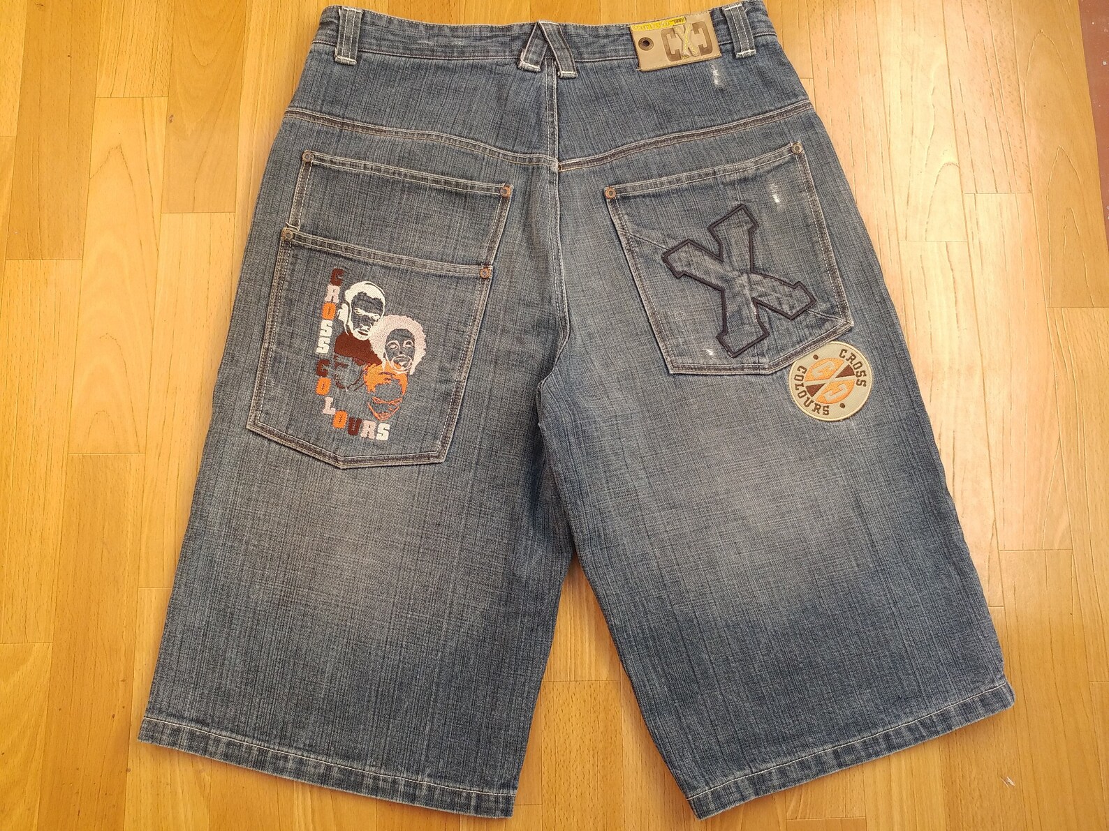Cross Colours Jeans Shorts Vintage Baggy 90s Hiphop Etsy