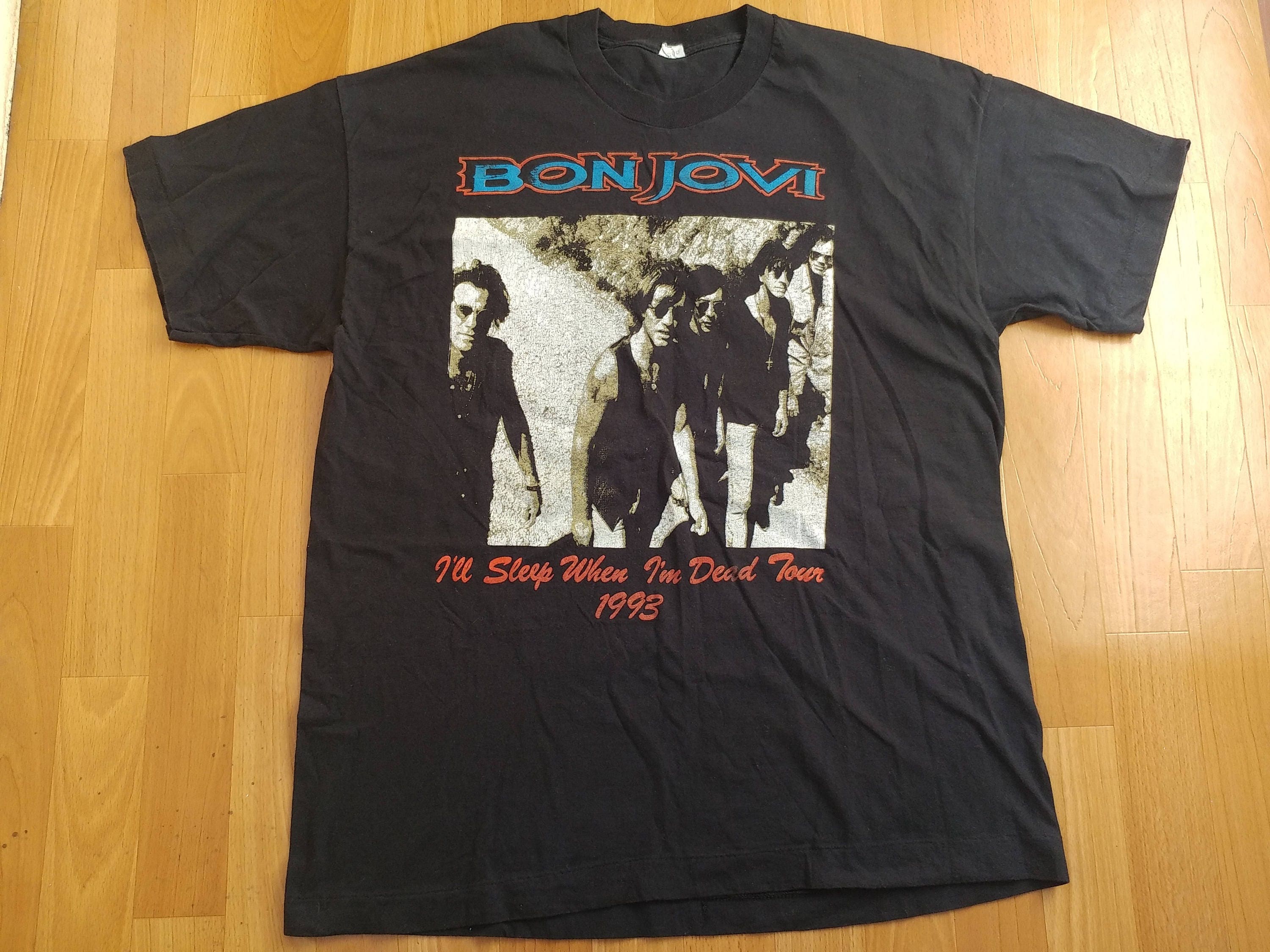 Vintage Bon Jovi T-shirt 1993 I'll Sleep When I'm | Etsy