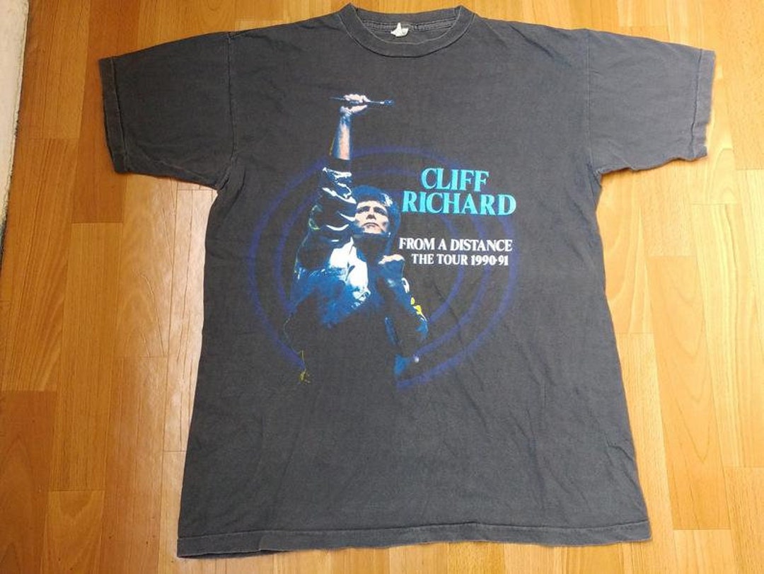 Vintage Cliff Richard T-shirt, 1990 From a Distance World Tour Concert ...