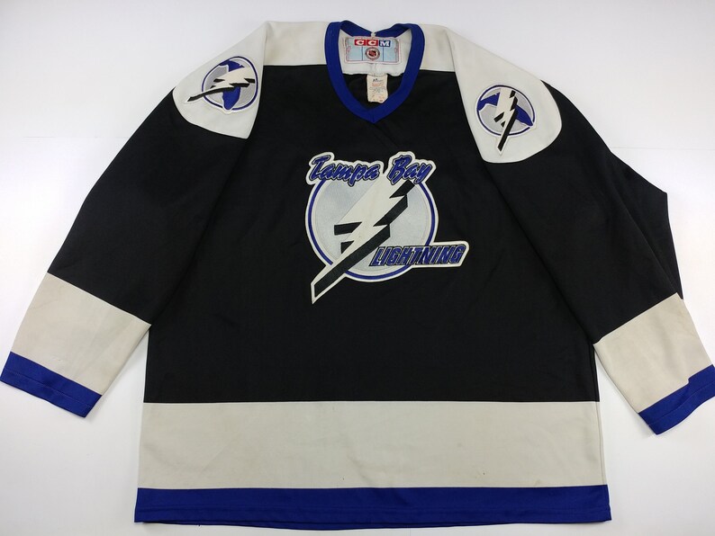 NHL Tampa Bay Lightning jersey CCM vintage hockey tshirt Etsy