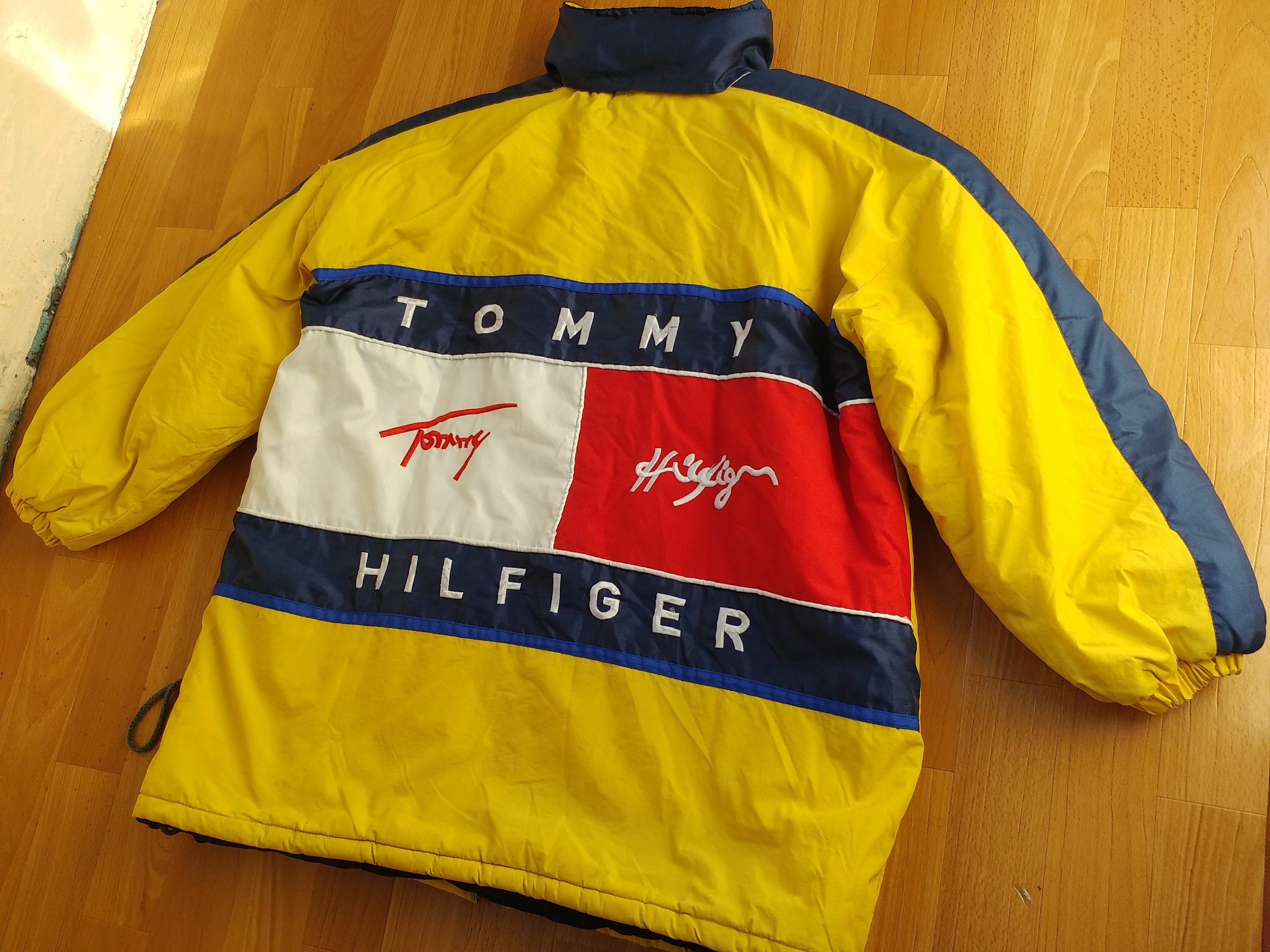 Tommy Hilfiger Jacket Yellow Vintage Big Logo Tommy 90s - Etsy Norway