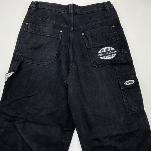 FUBU Jeans Shiny Blue Vintage Baggy 