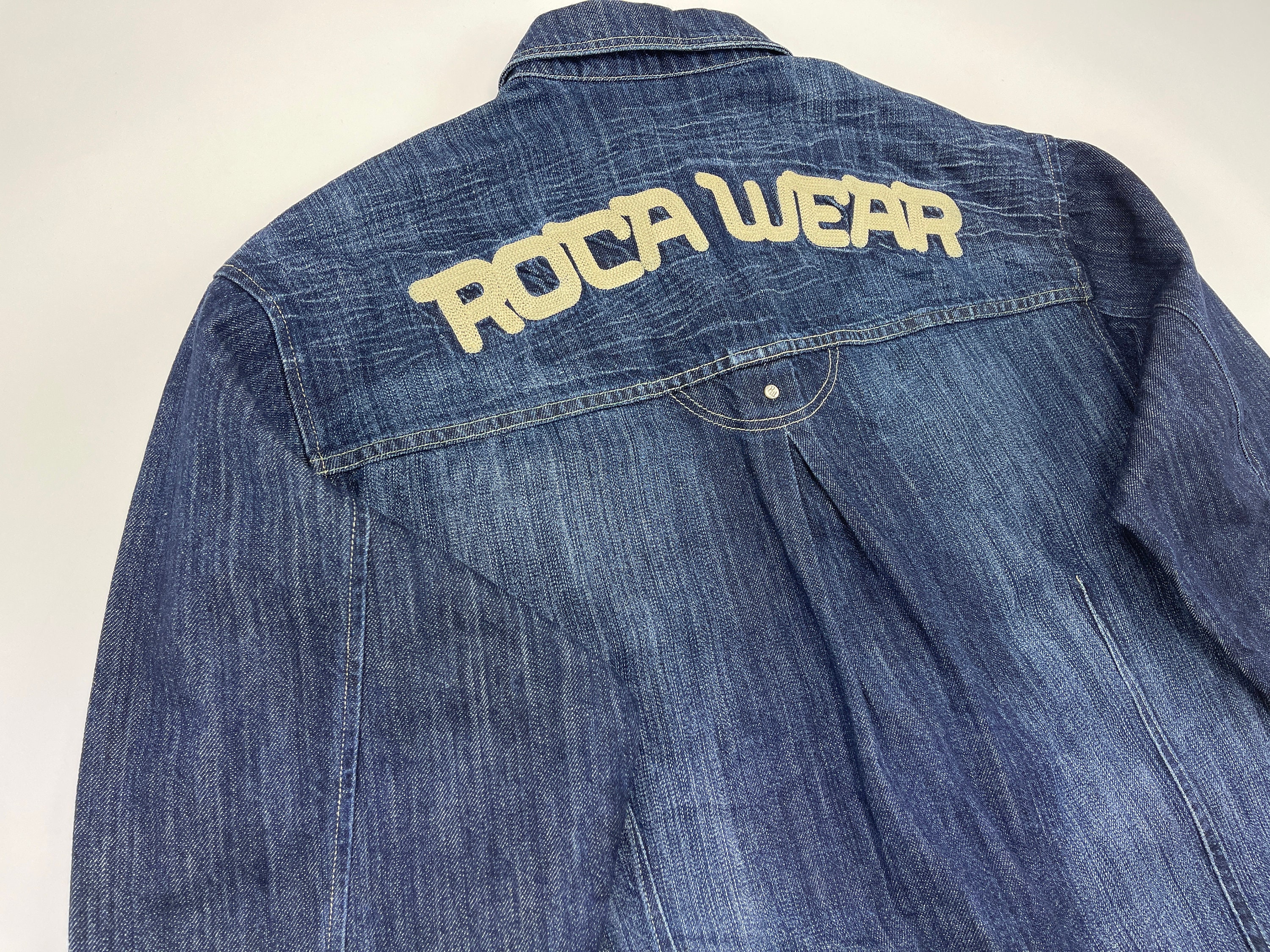 Rocawear Jacket Blue Vintage Roca Wear Denim Jacket 90s Hip - Etsy