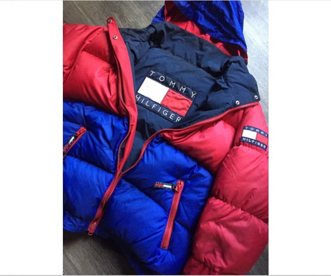 Forinden vente Fruity Tommy Hilfiger Puffer Jacket Red Blue Vintage 90s Hip Hop - Etsy Finland