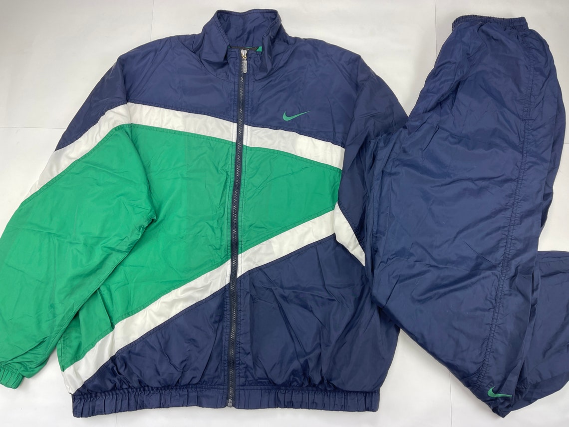 Nike Tracksuit Blue Vintage Track Suit Jacket Pants 90s Etsy