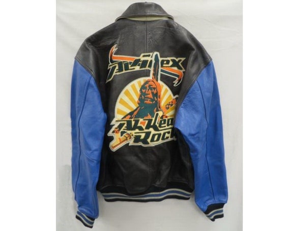 AVIREX Leather Jacket Black Ah Kea 