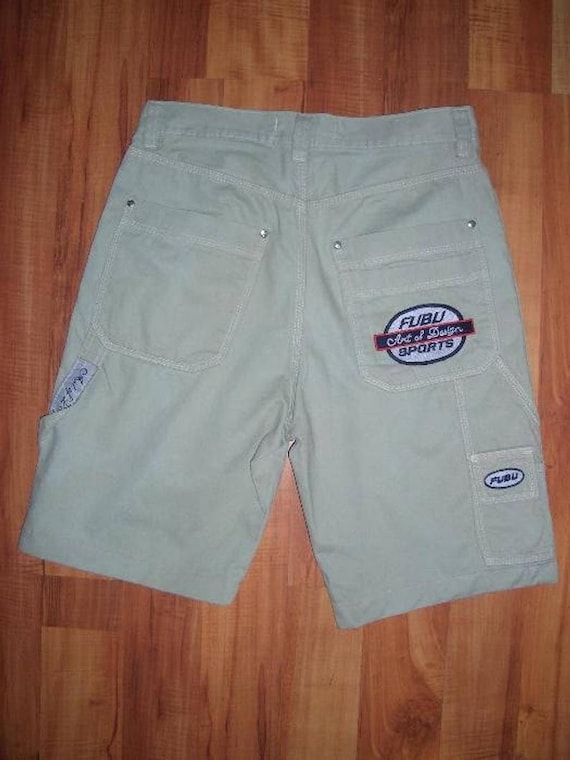 FUBU jeans shorts, vintage denim hip-hop shorts, k