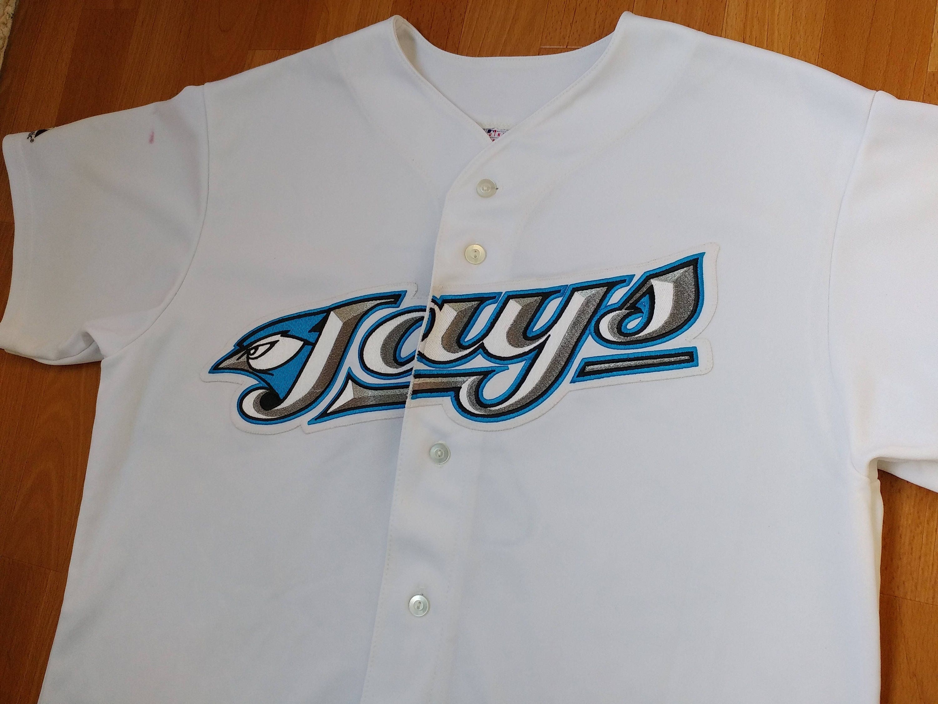 Vintage Toronto Blue Jays Baseball Jersey Mens 2XL White MLB Majestic