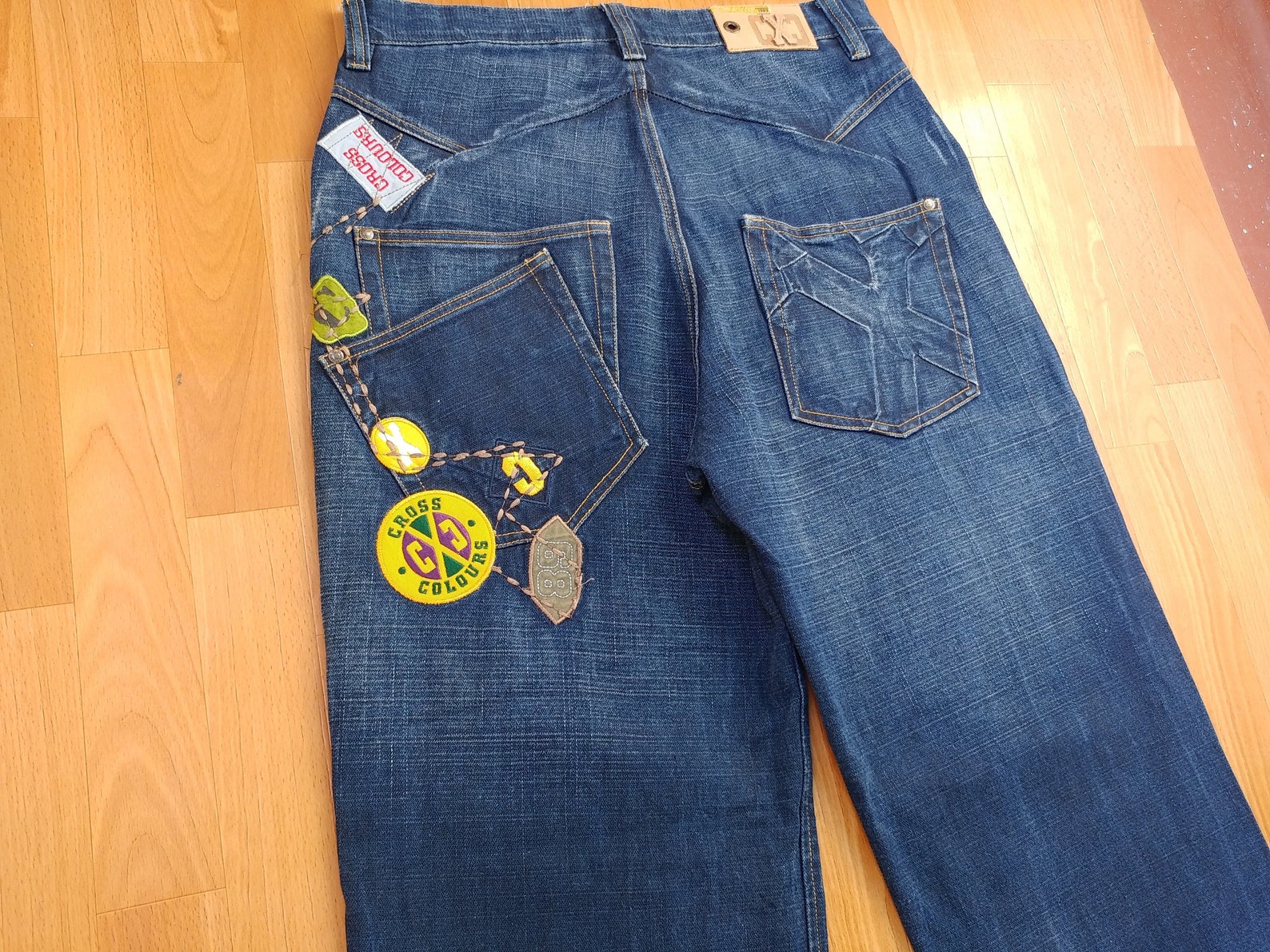 Cross Colours Jeans Vintage Baggy Jeans 90s Hiphop Clothing Etsy