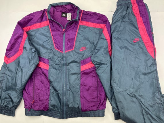 Nike Tracksuit, Neon Purple, Vintage Track Suit, Jacket Pants