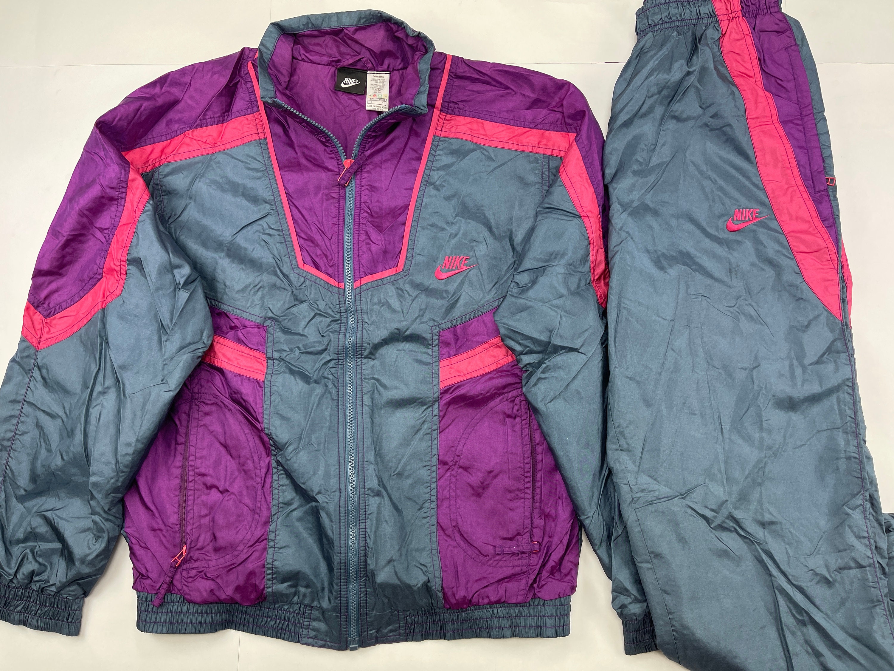 Nike Tracksuit Neon Purple Vintage Track Suit Jacket Pants - Etsy UK