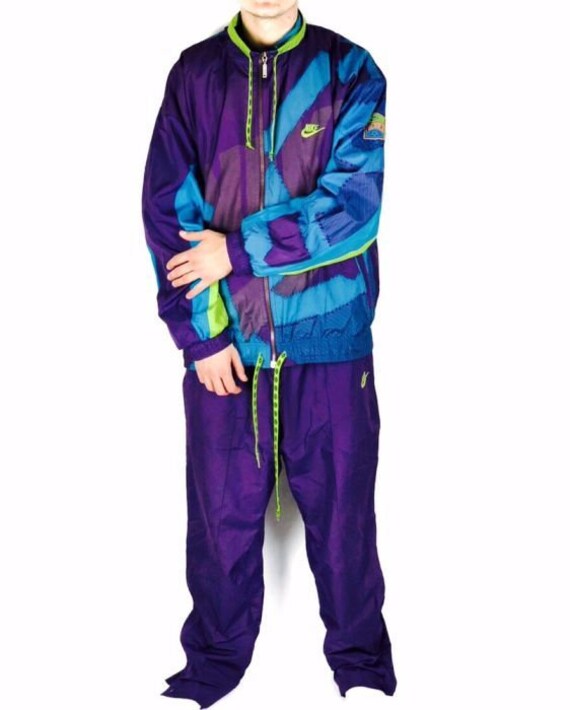 Avispón Haz todo con mi poder radio Old School NIKE Tracksuit Vintage 1990s Neon Purple Nylon - Etsy