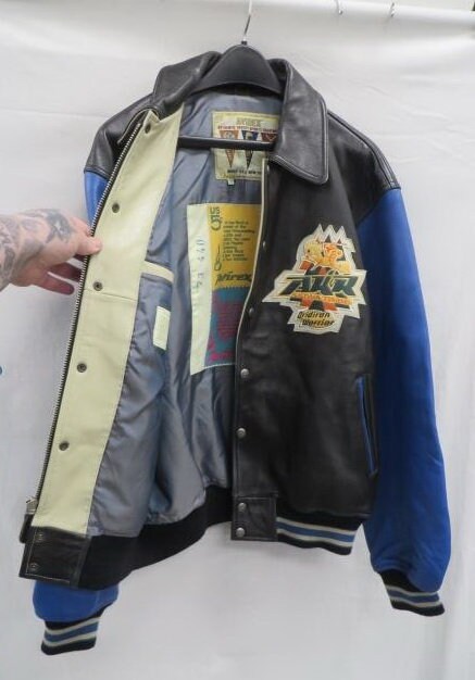 AVIREX Leather Jacket Black Ah Kea 