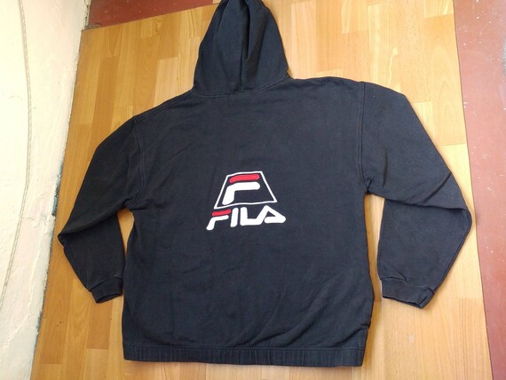 SUDADERA CON CAPUCHA FILA sudadera negra vintage ropa | Etsy México