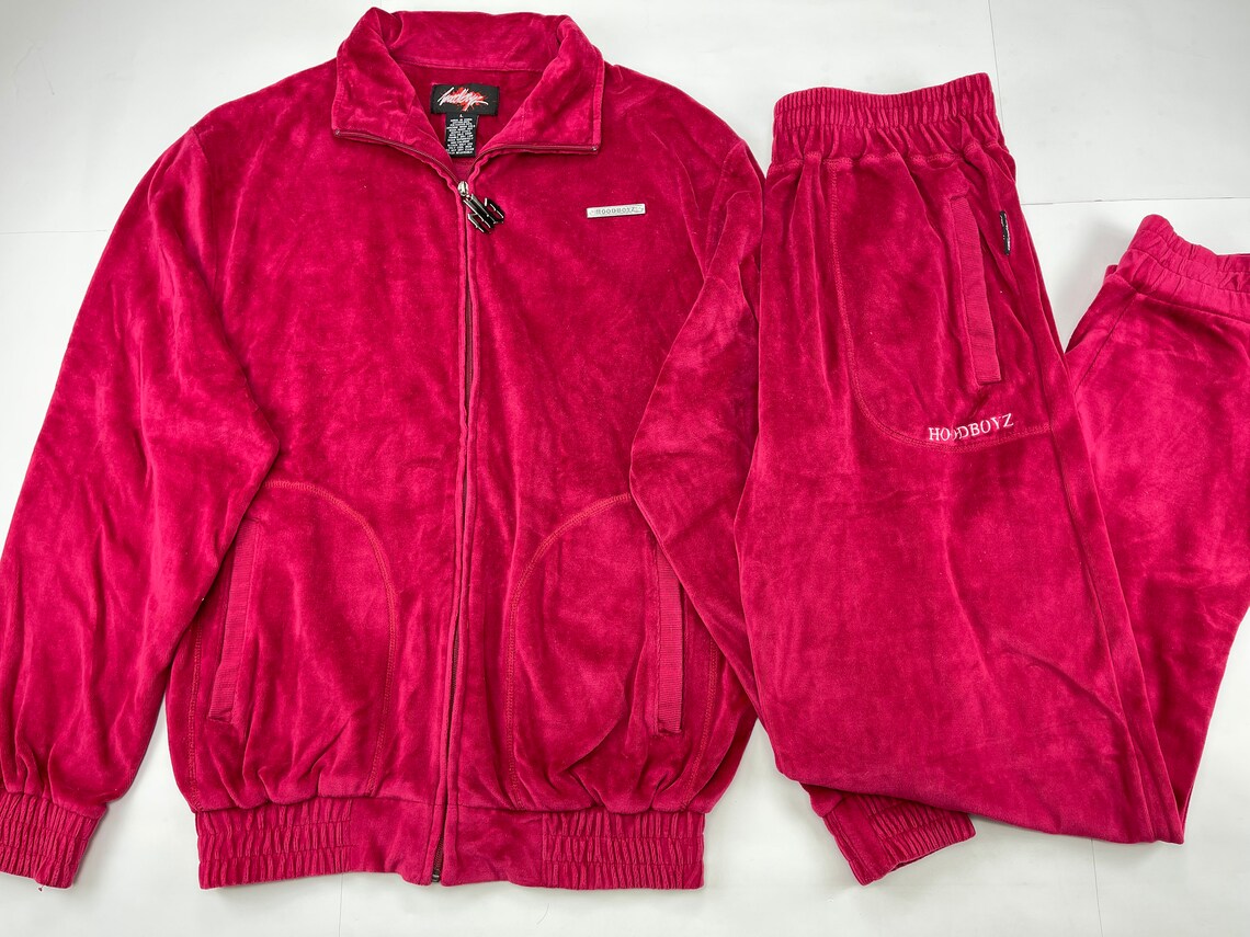 red velour tracksuit womens