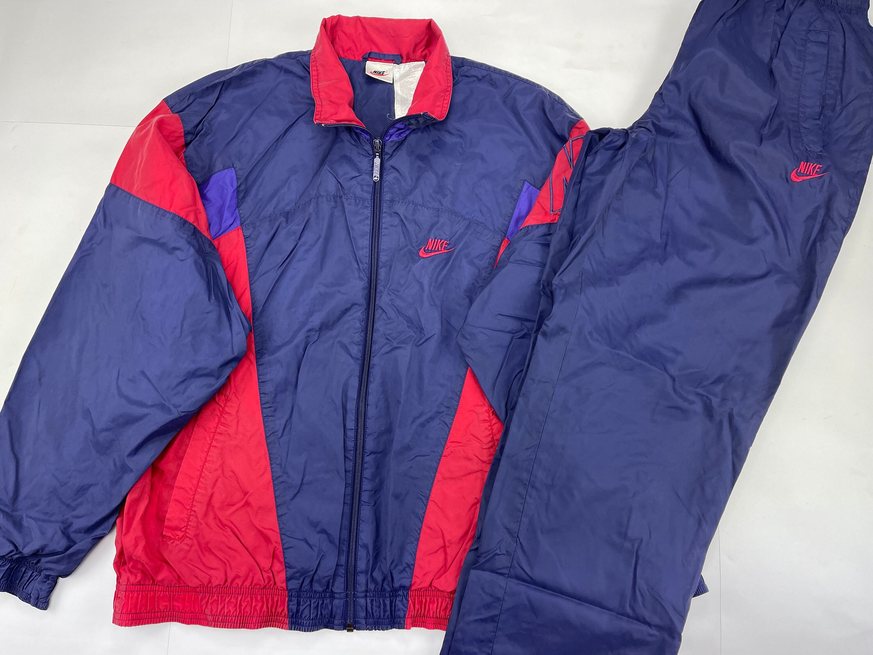 Nike tracksuit blue red vintage track suit jacket pants Etsy