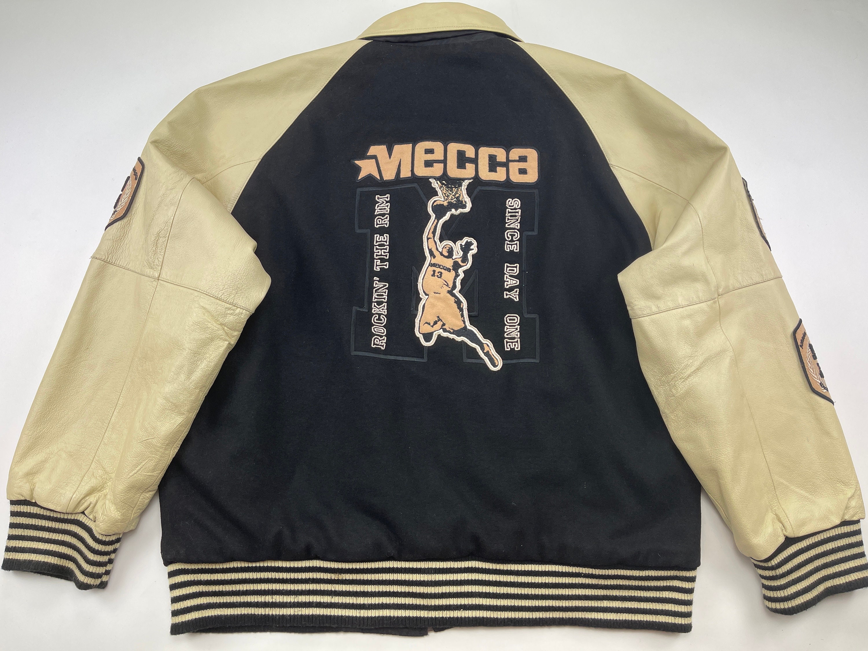 Vintage Meca Blue Varsity Bomber Jacket UK M