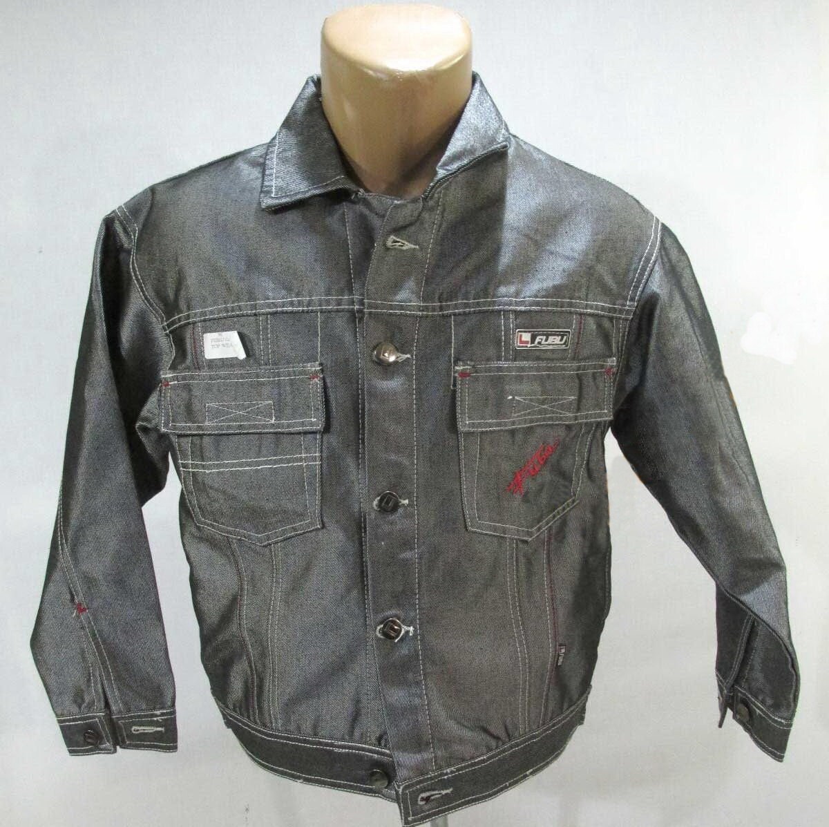 FUBU Jacket Vintage Shiny Denim Jacket 