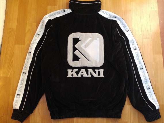 Karl Kani jacket, vintage black velour hip hop jac