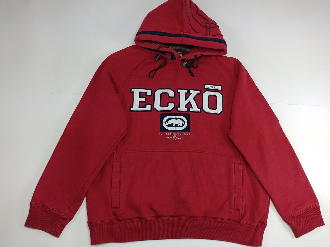 ECKO UNLTD Hoodie Red Vintage Hip Hop Sweatshirt 90s Hip Hop - Etsy