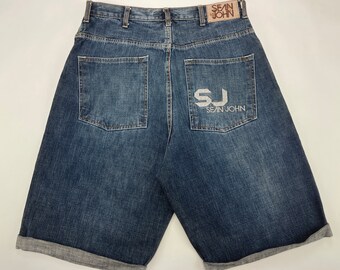 sean john jeans shorts baggy denim