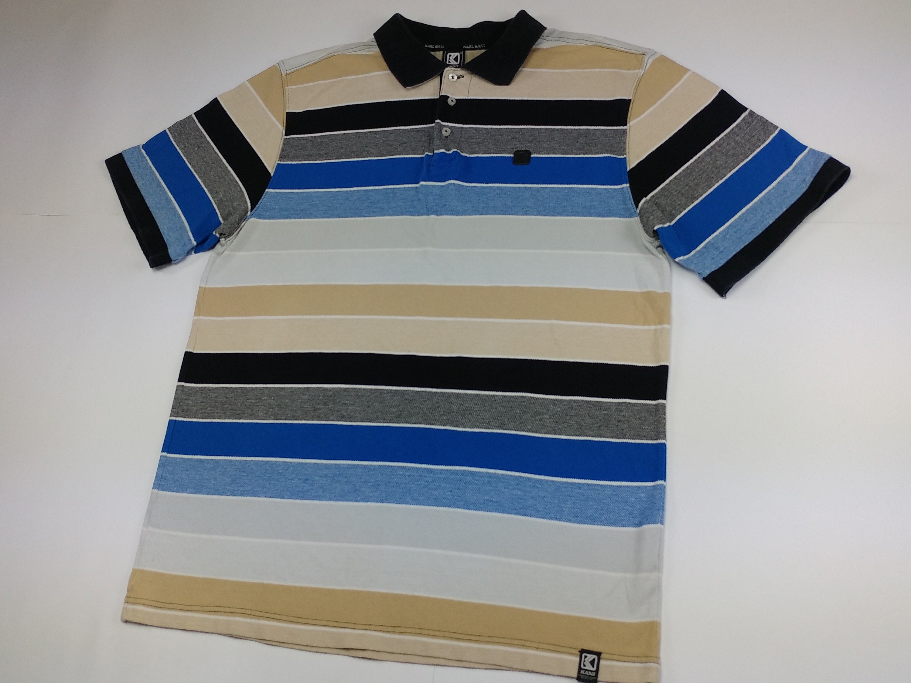 KARL KANI T-shirt Brown Vintage Hip-hop Striped Polo Shirt - Etsy